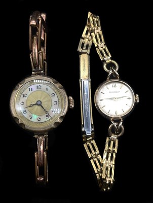 Lot 1335 - JAEGER LECOULTRE; vintage lady's vintage 9ct...