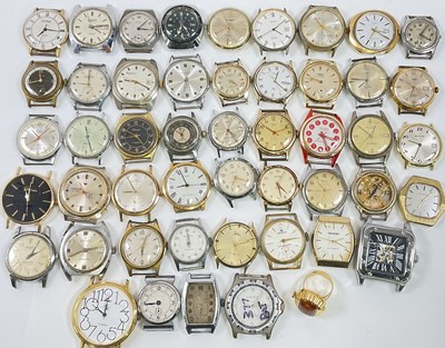 Lot 1340 - A large collection of vintage wristwatch heads...