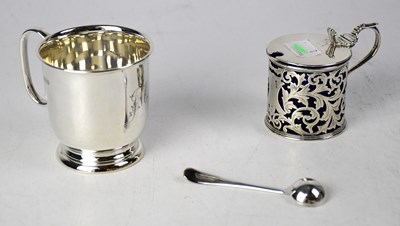 Lot 912 - A George V hallmarked silver Christening mug...