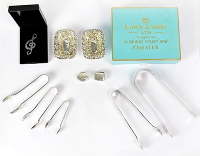 Lot 895 - A pair of hallmarked silver rectangular dishes,...