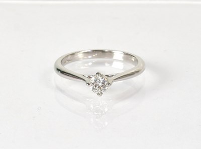 Lot 736 - A platinum diamond solitaire ring, size M,...