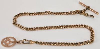 Lot 1228 - A gold plated Albert chain, length approx 38cm,...