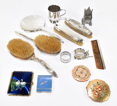 Lot 1157 - An assortment of silver and silver plated items