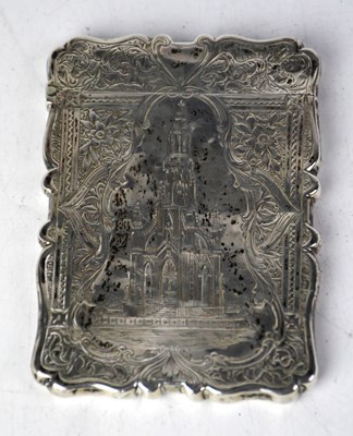 Lot 852 - A Victorian silver card case of rectangular...