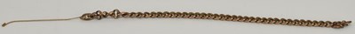 Lot 1315 - A 9ct yellow gold flat link bracelet, length...