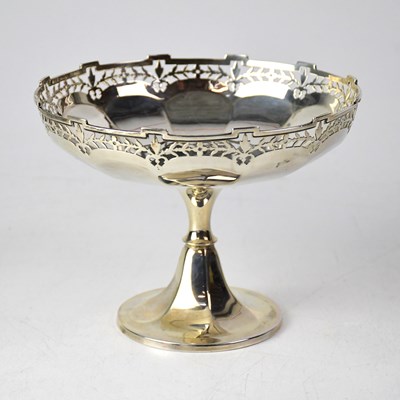 Lot 901 - A mid-20th century silver comport of lobed...