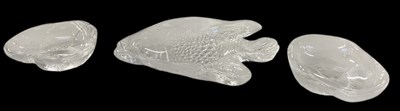 Lot 586 - Three modern pressed glass dishes, comprising...