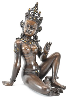 Lot 622 - A modern bronzed resin and jewelled figure of...
