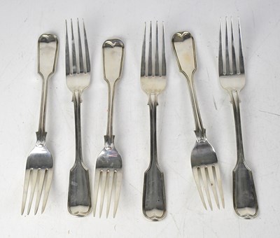 Lot 872 - A set of six Victorian hallmarked silver...