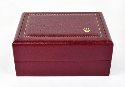 Lot 1152 - ROLEX; a branded vacant wooden burgundy...