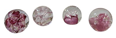 Lot 588 - LANGHAM GLASS; three pink art glass...
