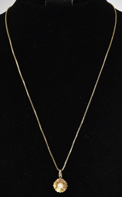 Lot 1216 - A 9ct yellow gold square link necklace...