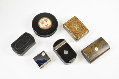 Lot 1459 - Six Victorian and later snuff boxes including...