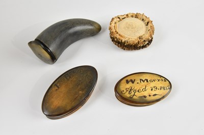 Lot 1455 - Three 19th century snuff boxes, including a...