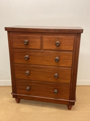 Lot 608 - A 19th century mahogany chest of two short and...