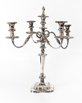 Lot 872 - A Victorian silver-plated four-branch...