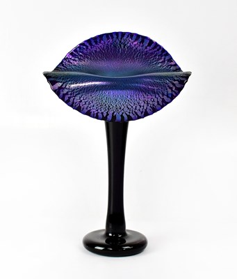 Lot 299 - OKRA; an iridescent 'Jack in the Pulpit' vase...
