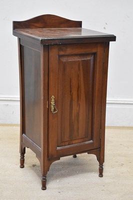 Lot 2204 - An Edwardian walnut pot cupboard, with...