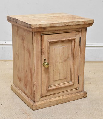 Lot 2067 - A small pine kitchen cupboard, with panelled...
