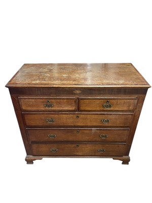 Lot 2171 - A 19th century oak and mahogany crossbanded...