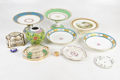 Lot 655 - CAULDON; a hand painted comport decorated with...