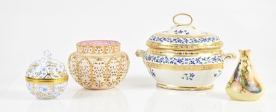 Lot 656 - ROYAL CHINA WORKS WORCESTER; a reticulated...