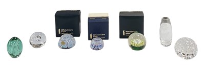 Lot 577 - WHITEFRIARS; three boxed paperweights, one...