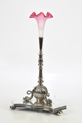 Lot 1014 - A silver-plated epergne, height 48cm.