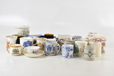 Lot 666 - A collection of commemorative ceramics...