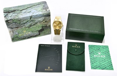 Lot 1622 - ROLEX; a gentleman's 18ct gold Oyster Quartz...
