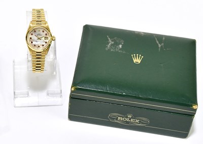 Lot 1623 - ROLEX; a lady's 18ct gold Oyster Perpetual...