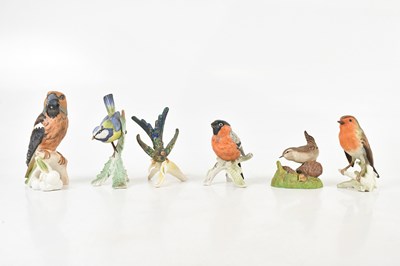 Lot 633 - GOEBEL; five models of birds including blue...