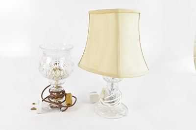Lot 1571 - Two cut glass table lamps, including an...