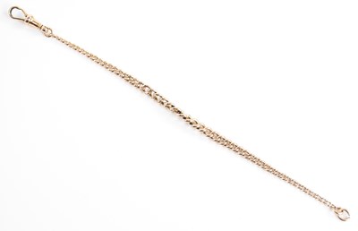 Lot 248 - A 9ct rose gold Albertina chain, with simple...