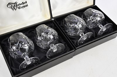 Lot 1691 - WATERFORD; four brandy glasses, boxed.