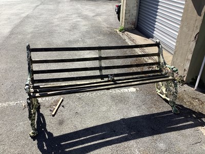 Lot 2218 - An antique white painted cast iron dog and...