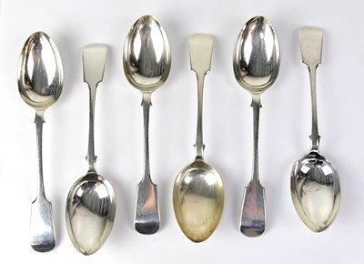 Lot 875 - A set of six Victorian hallmarked silver...