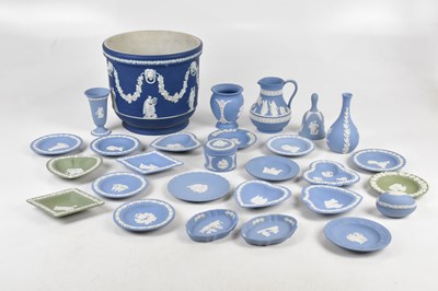 Lot 664 - WEDGWOOD; a collection of jasper ware,...