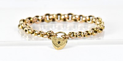 Lot 1058 - A 9ct yellow gold belcher link bracelet with...