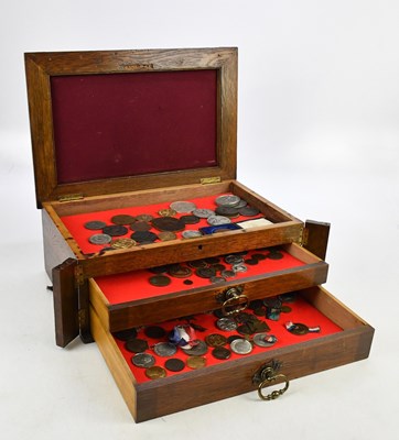 Lot 2360 - An early 20th century oak coin chest...