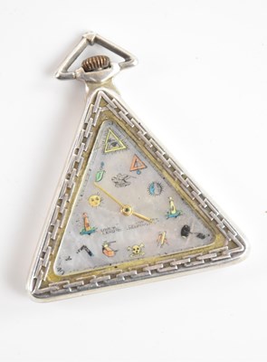 Lot 519 - MASONIC INTEREST; a sterling silver triangular...