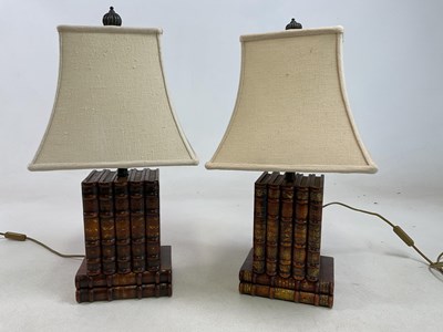 Lot 551 - A pair of contemporary table lamps, modelled...