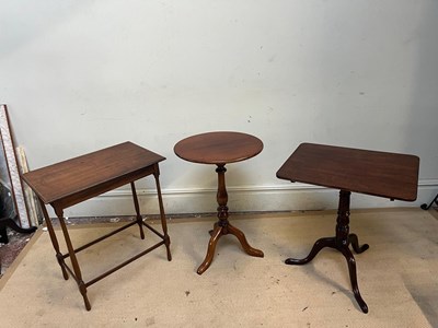Lot 2186 - A Victorian tripod table with square top,...
