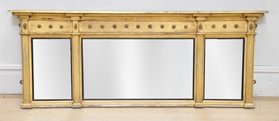 Lot 2029 - A 19th century gilt wood and gesso triple...