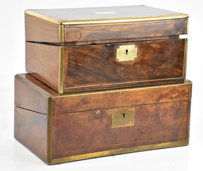 Lot 2316 - Two Victorian brass bound writing slopes,...