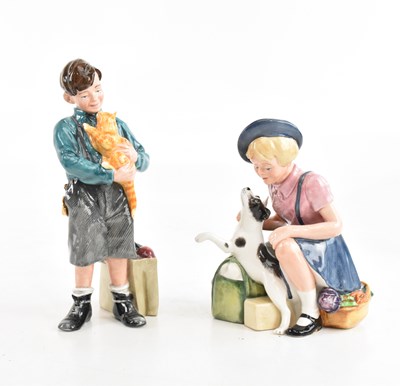 Lot 1561 - ROYAL DOULTON; two figures, HN3299, 'Welcome...