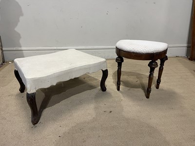 Lot 1248 - A late Victorian stool, on carved cabriole...