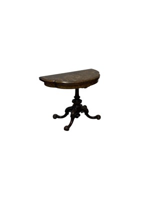Lot 1237 - A Victorian inlaid walnut serpentine front...
