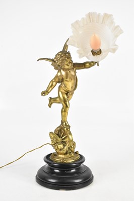 Lot 1560 - A late 19th century gilt spelter figural table...