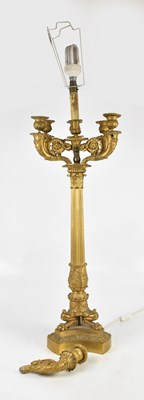 Lot 1559 - A 19th century gilt bronze six branch...